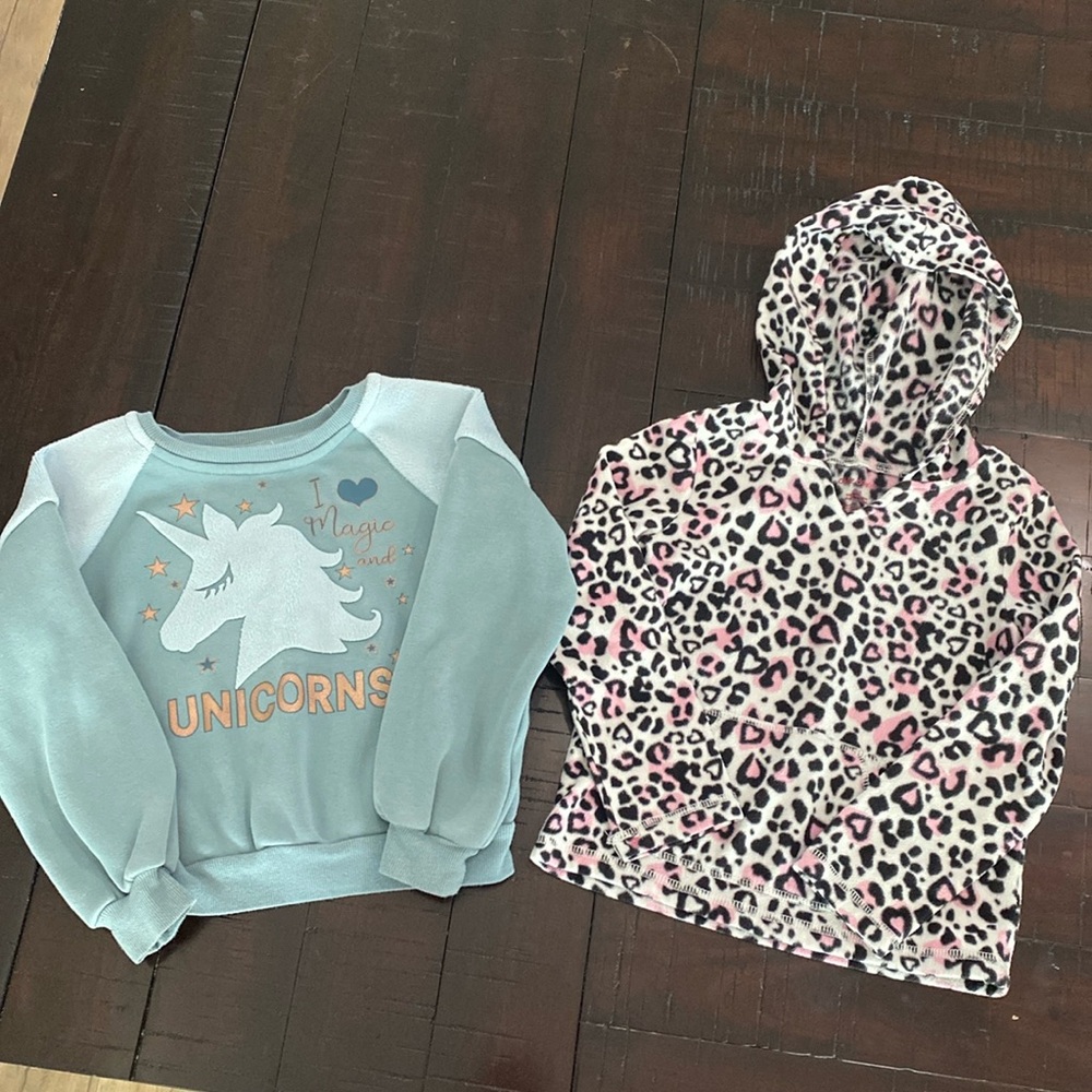 Girls sweatshirts, unicorn and leopard Hart, small